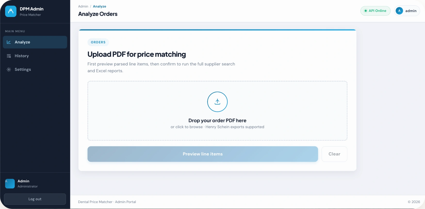 Dental Price Matcher admin portal